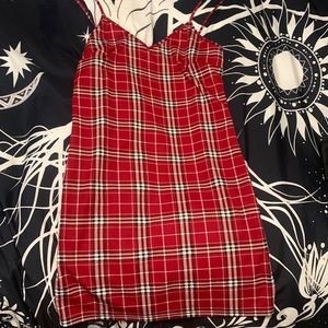 red plaid dress